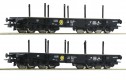76080 Roco Set of 2 Heavy duty flat cars type Rlmmp